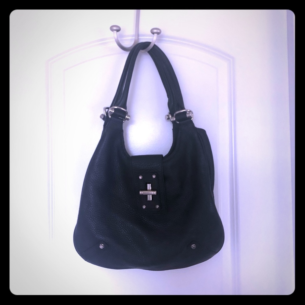 Banana Republic large black leather bag